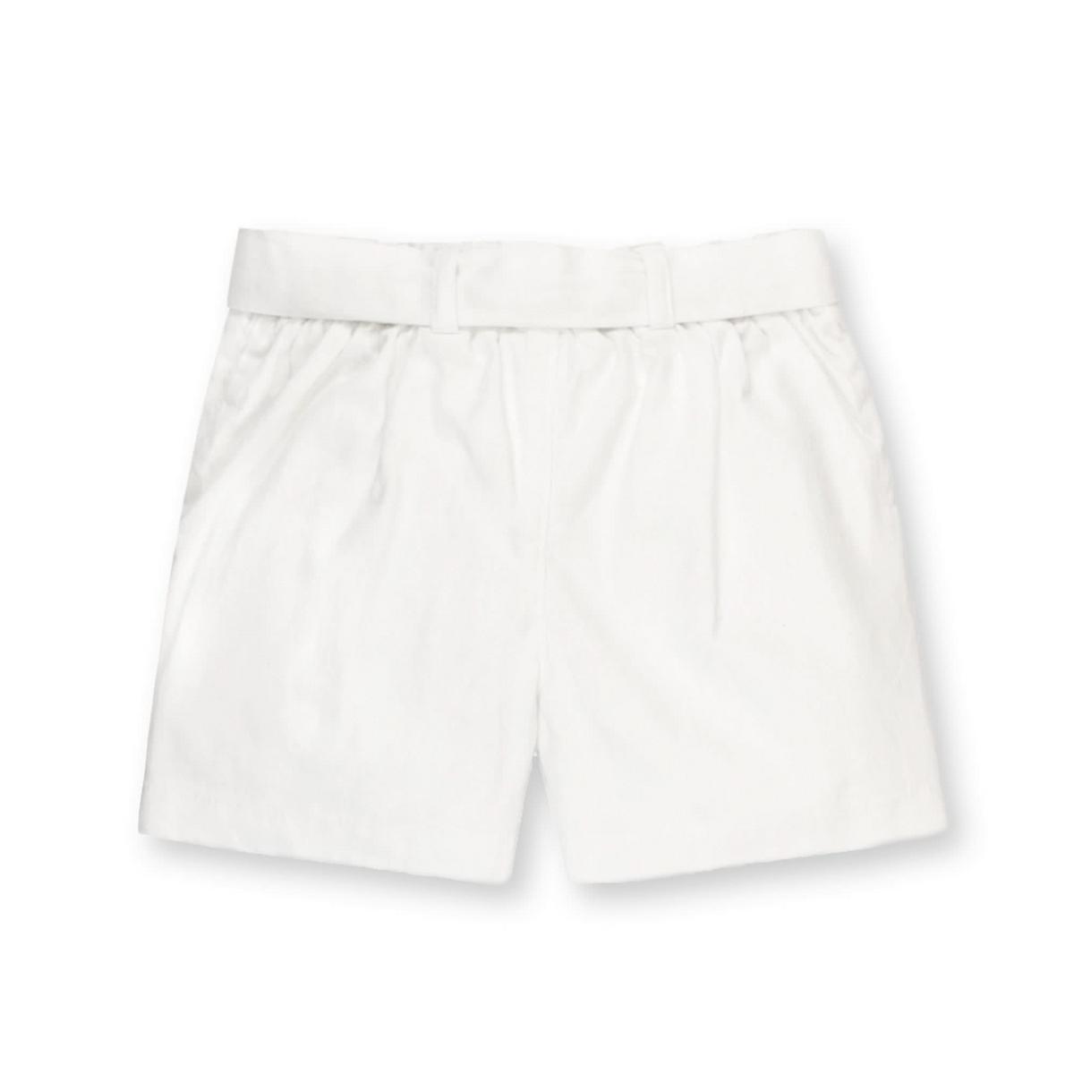 Baby Linen Pull-On Paperbag Shorts - White Linen