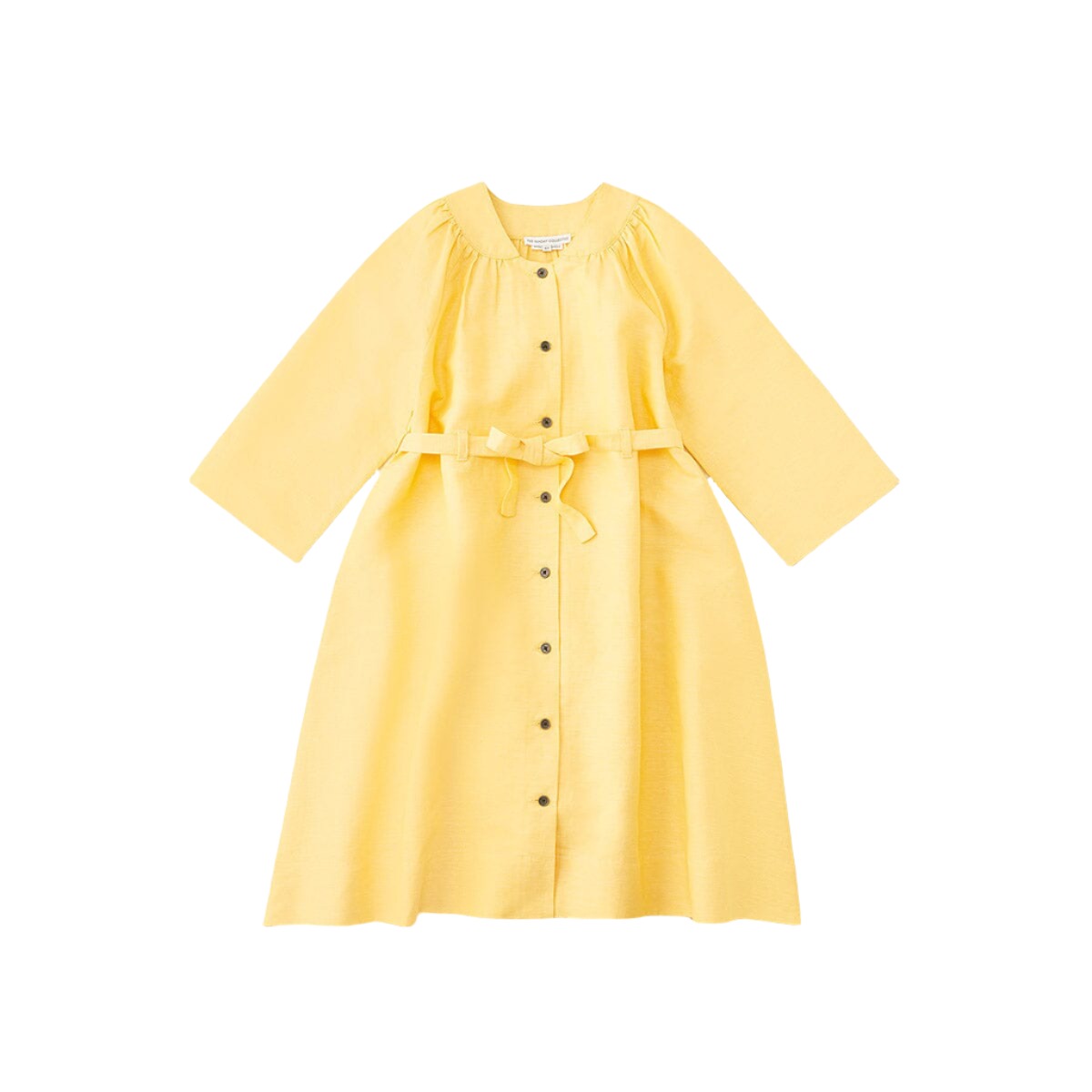 Organic Cotton Linen Trench Dress - Daffodil Yellow