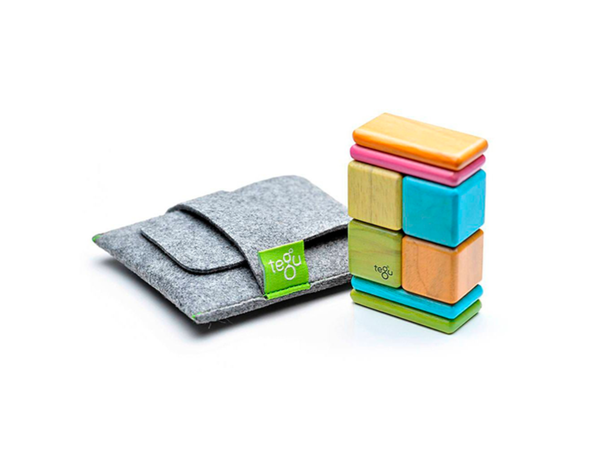 Tegu Original Pocket Pouch Magnetic Wooden Blocks 8 pieces Kids Toys Tegu   