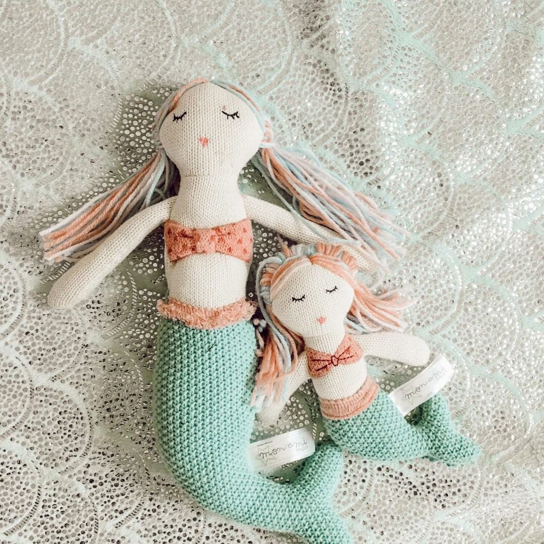 'Mia' Mermaid Cotton Baby Rattle Rattles MON AMI   