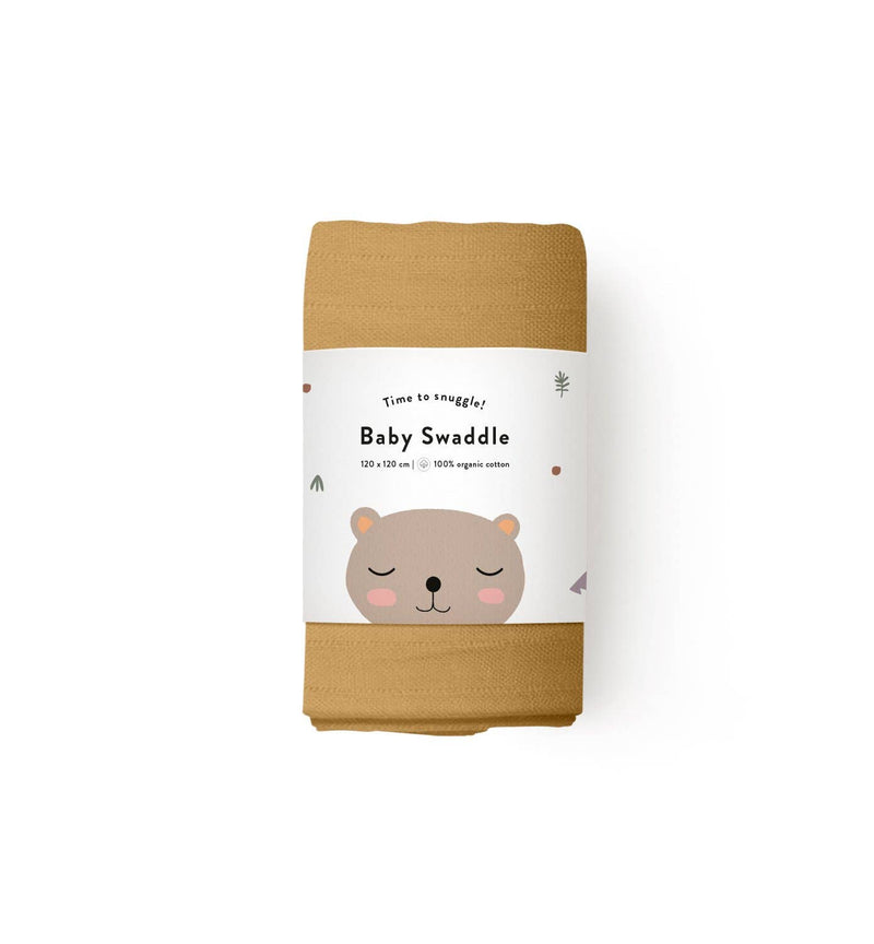 Organic Baby Swaddle - Ochre