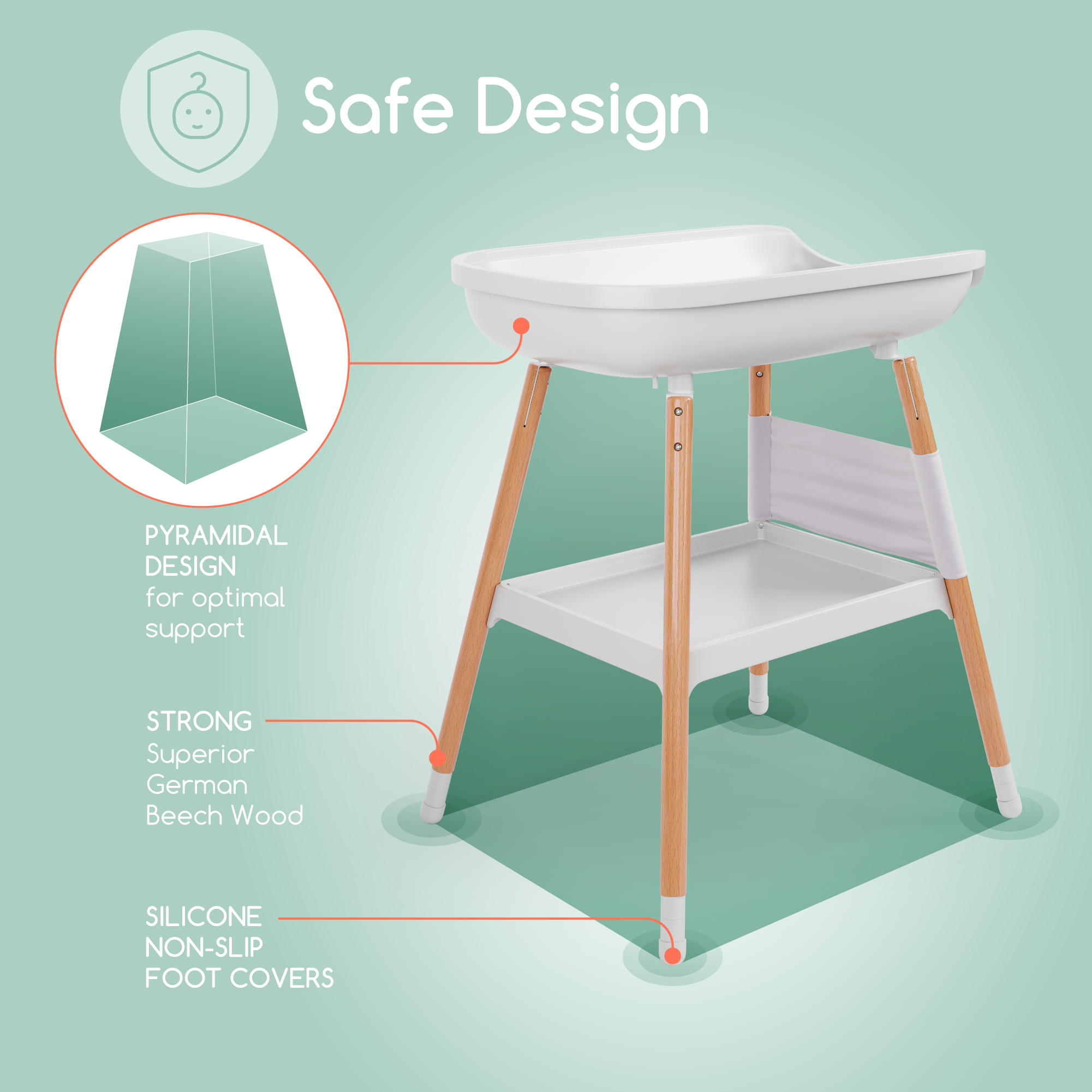 Deluxe Diaper Changing Table (Changing Pad Included)  Children of Design   