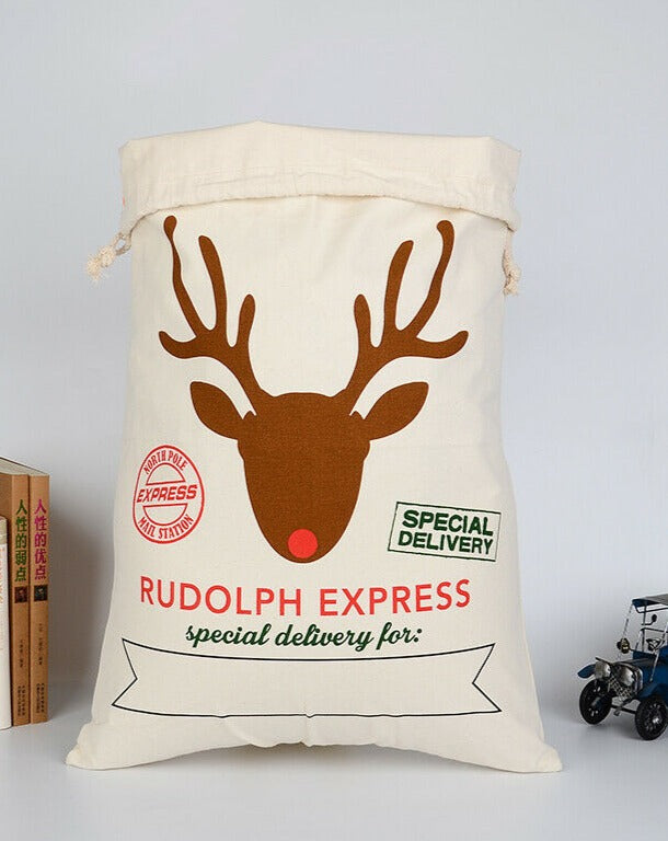 Rudolph Express Large Santa Sack with Drawstring Christmas New Castle Classics   