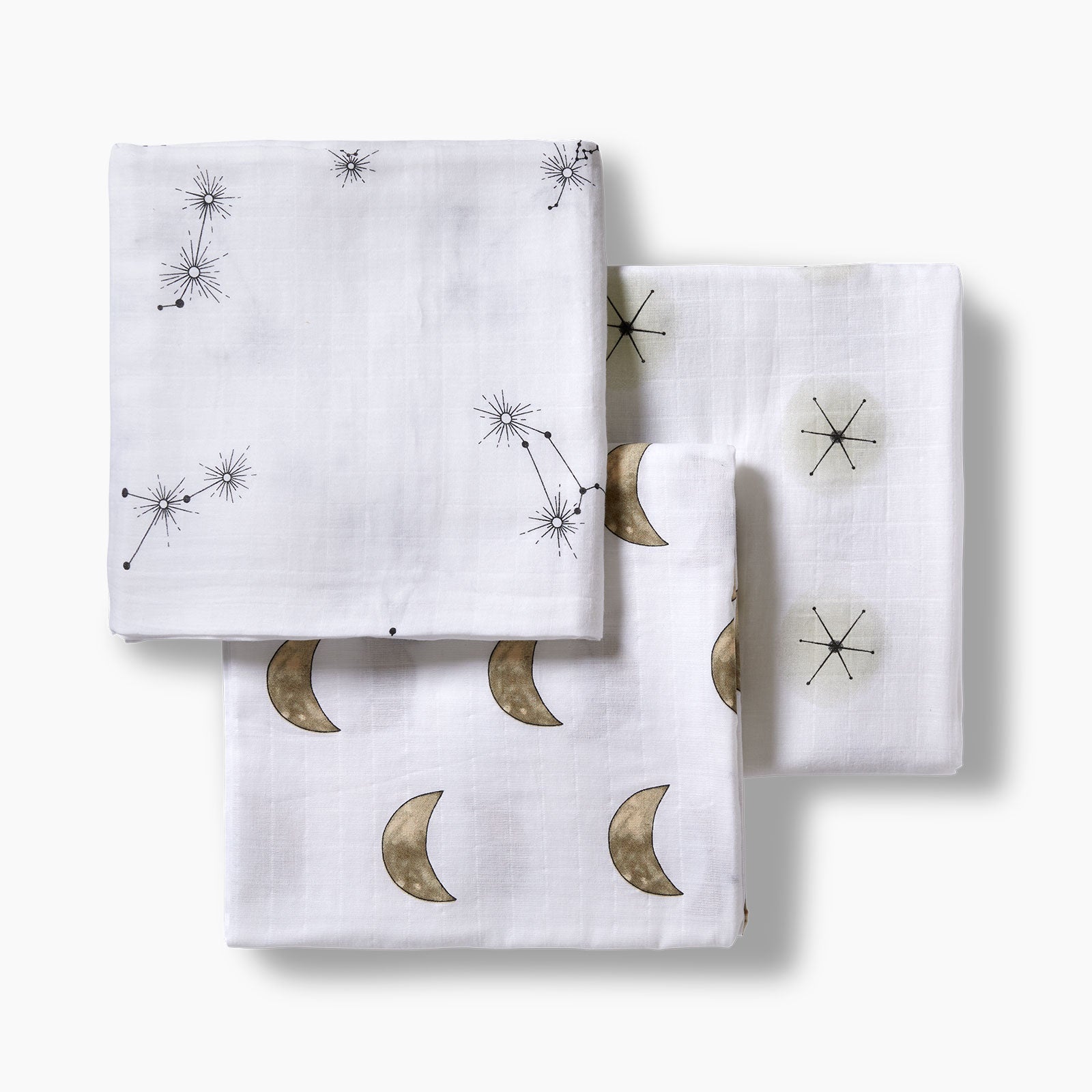 3-pack mix & match swaddle blanket SWADDLE BLANKET Moonjax® moon constellation stardust