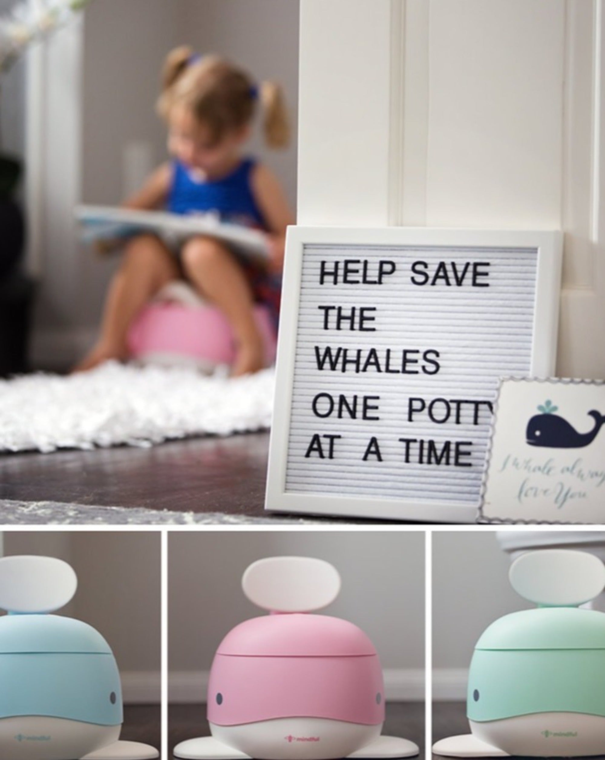 Moby Whale Potty Trainer - Pink Training Potties Be Mindful   