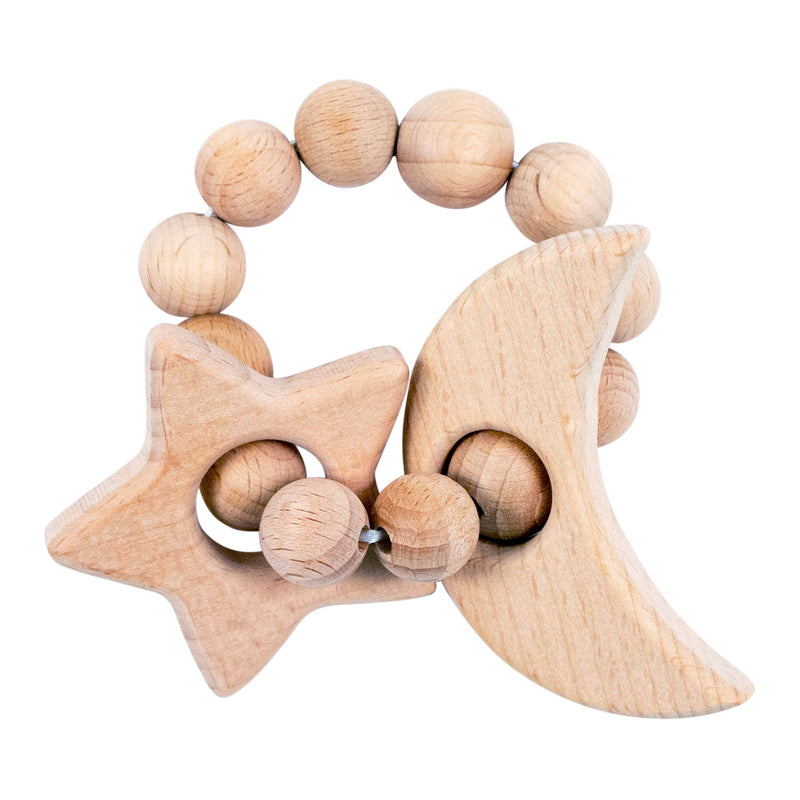 Moon & Star Natural Wooden Teether
