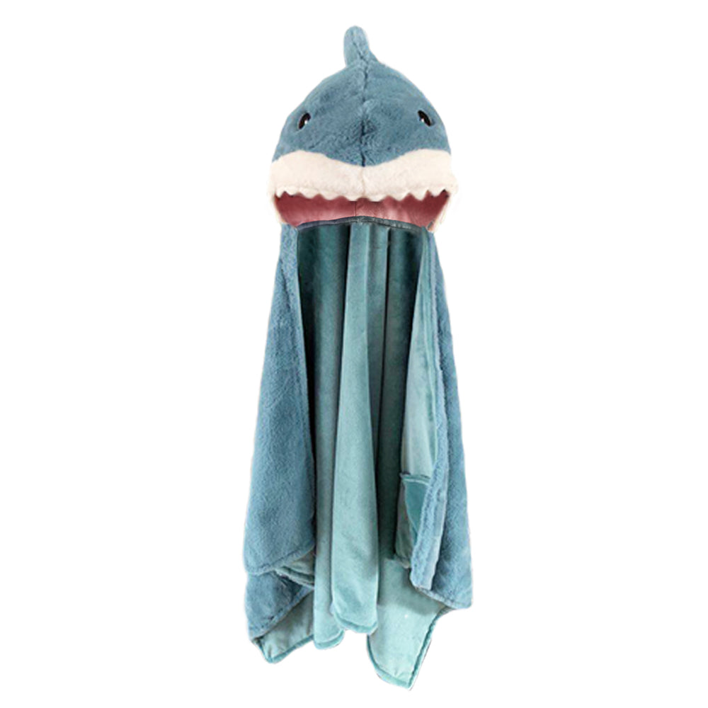 'Seaborn' Plush Shark Hooded Blanket Blanket MON AMI   