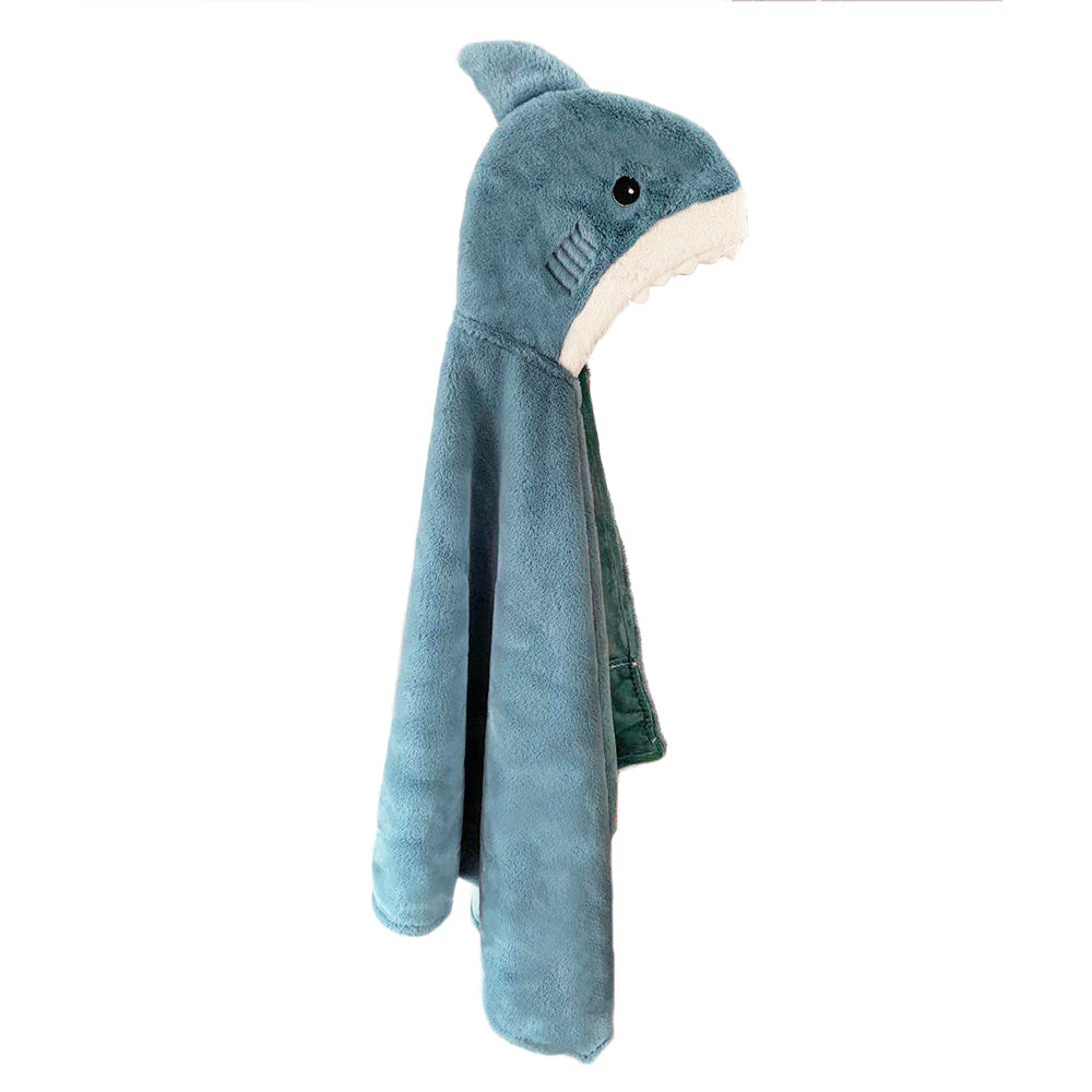 'Seaborn' Plush Shark Hooded Blanket Blanket MON AMI   