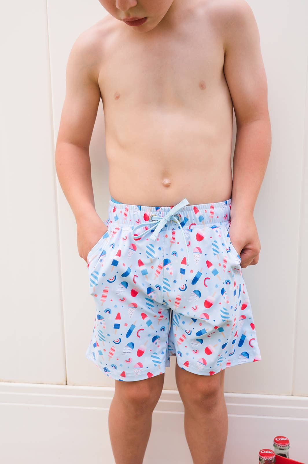 Boy Swim Shorts in Sweet Freedom  Ollie Jay   