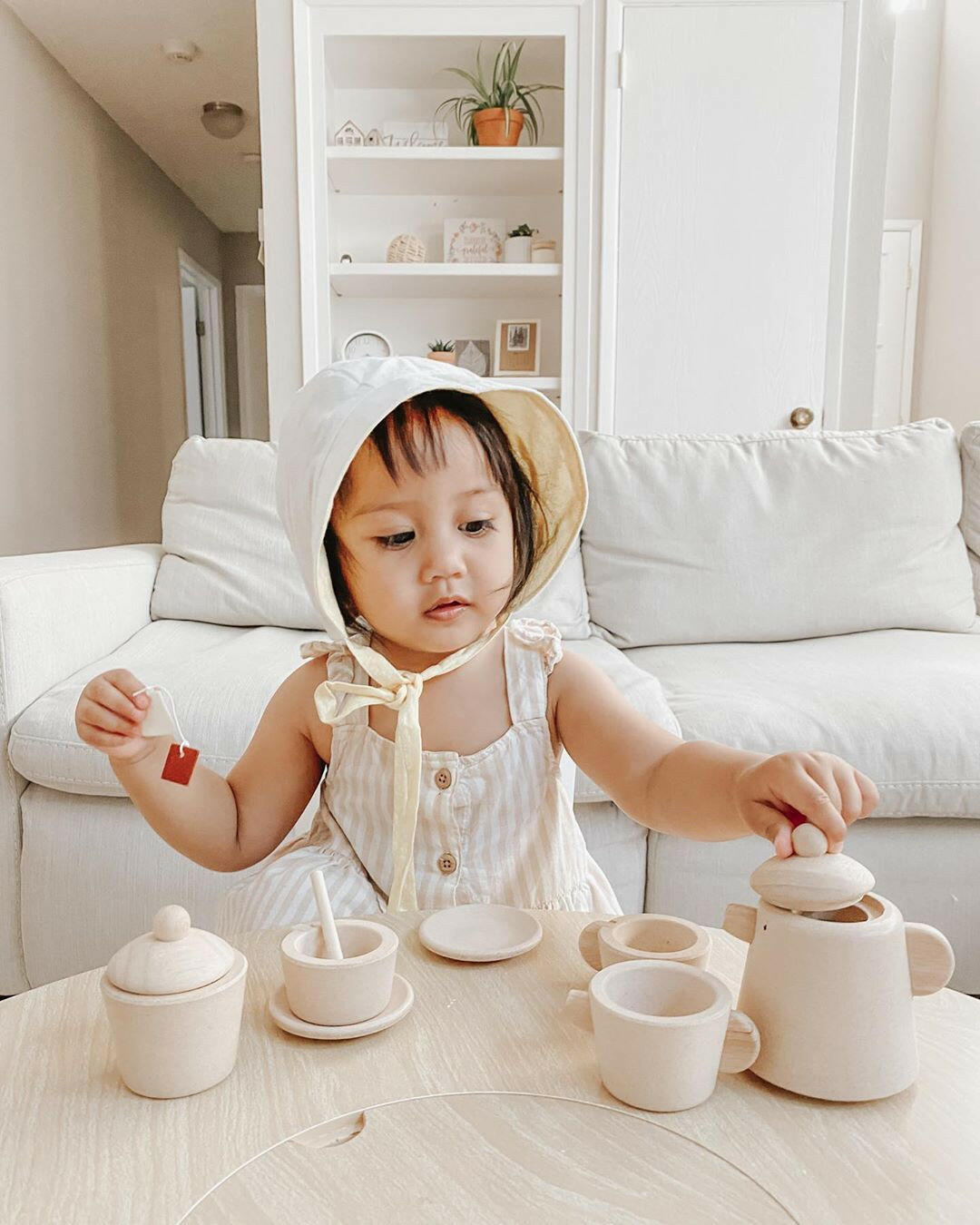 Wooden Tea Party Set Kids Toys PlanToys   