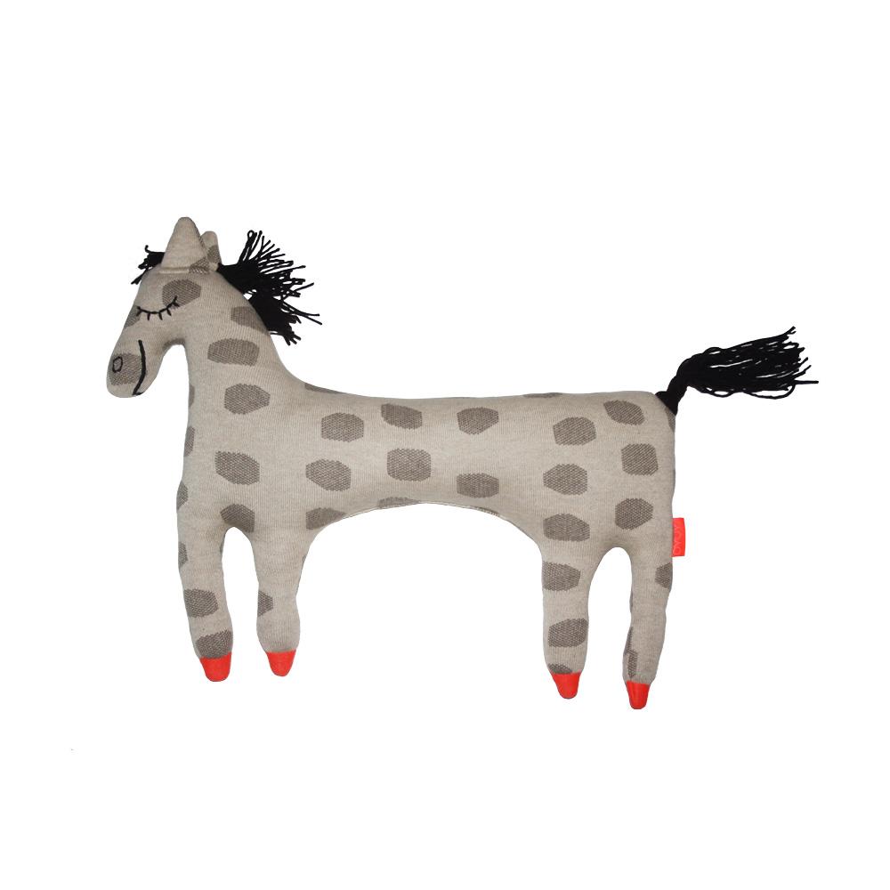 Horse Pippa Cushion - Beige / Brown Stuffies OYOY   