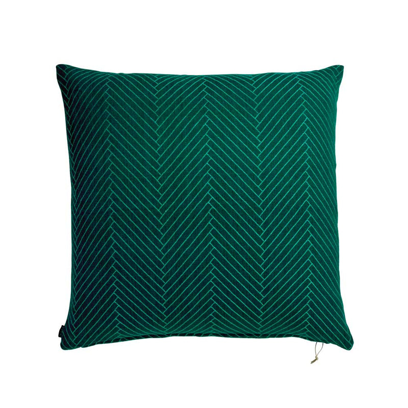 Fluffy Herringbone Floor Cushion - Dark Green