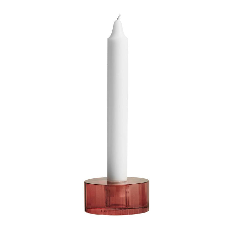 Nordic Candleholder In Small Facet Aubergine