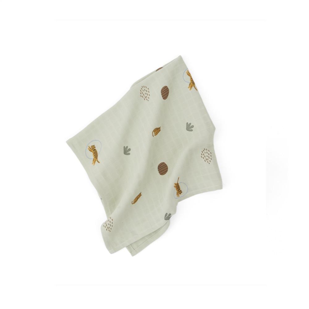 Muslin Square - Tiger - 3 Pcs/Pack - Green  OYOY   