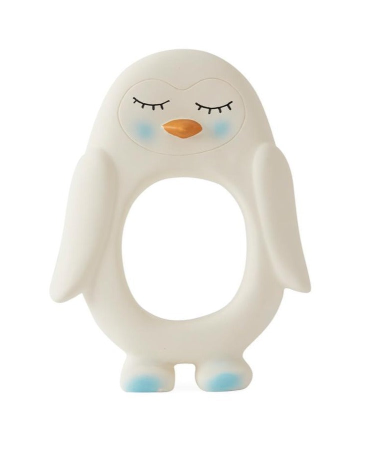 Penguin Baby Teether White Baby Essentials OYOY   