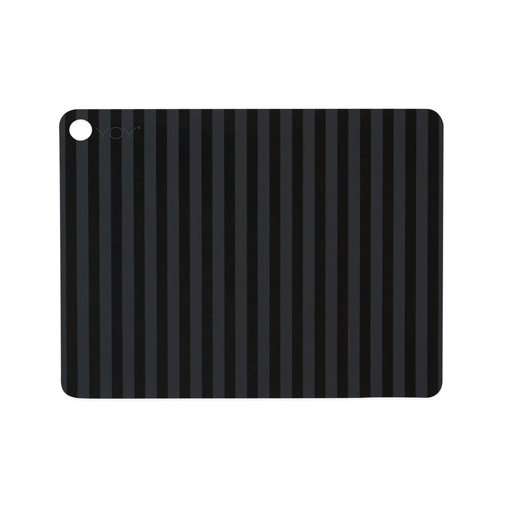 Placemat Stripe - 2 Pcs/Pack - Anthracite Feeding OYOY   