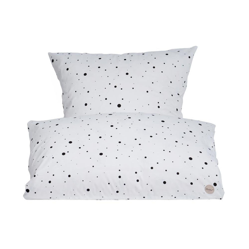 Dot Bedding - Xtra Length - White / Black