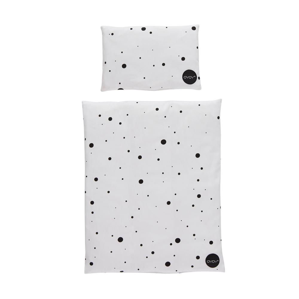 Doll Bed Bedding - Dot - White / Black Doll Accessories OYOY   