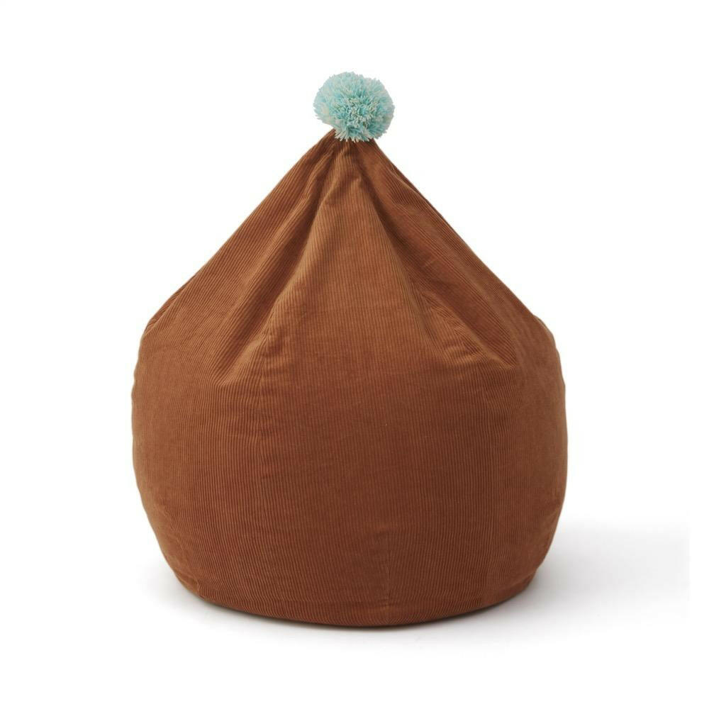 Cotton Corduroy Kids Beanbag Chair Caramel Pom Beanbags OYOY   