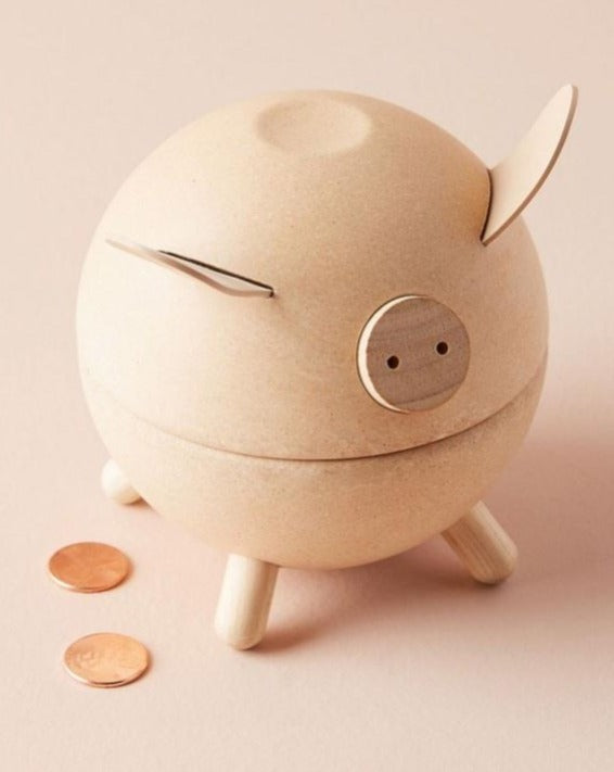 Piggy Bank | Made from Eco-Friendly Rubberwood | Children's Piggy Bank