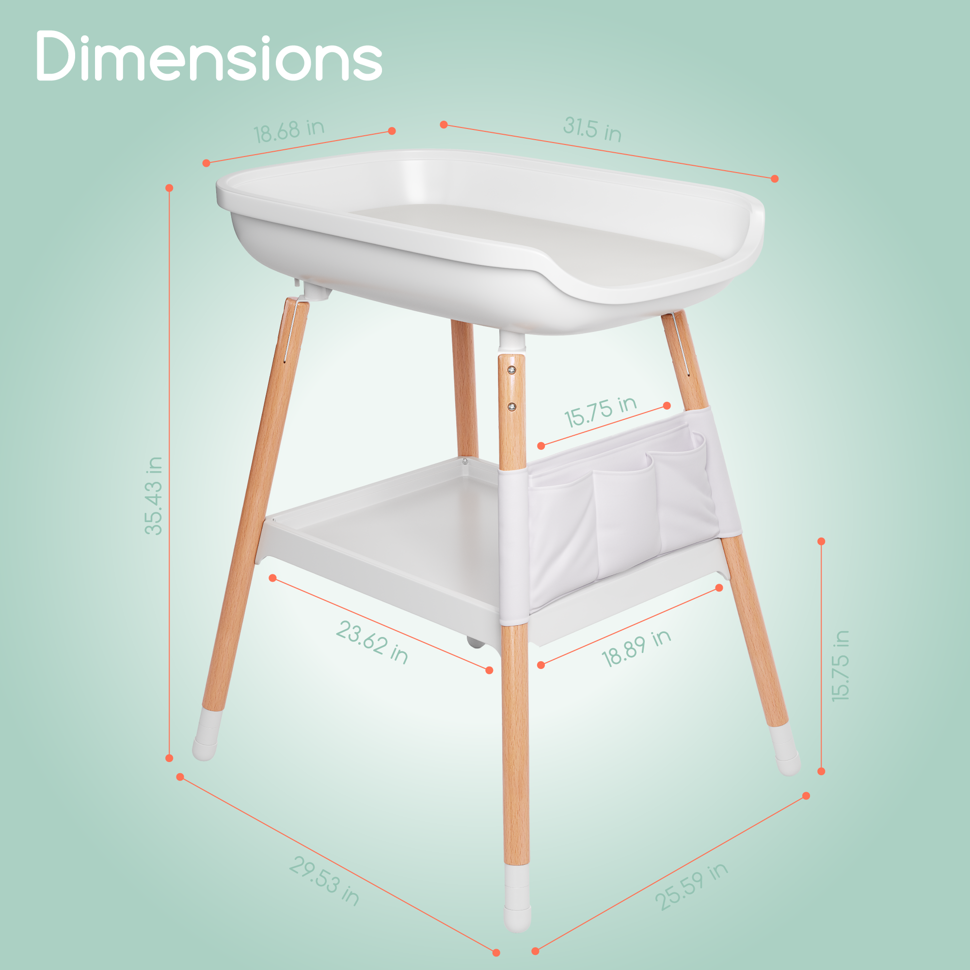 Deluxe Diaper Changing Table (Changing Pad Included)  Children of Design   