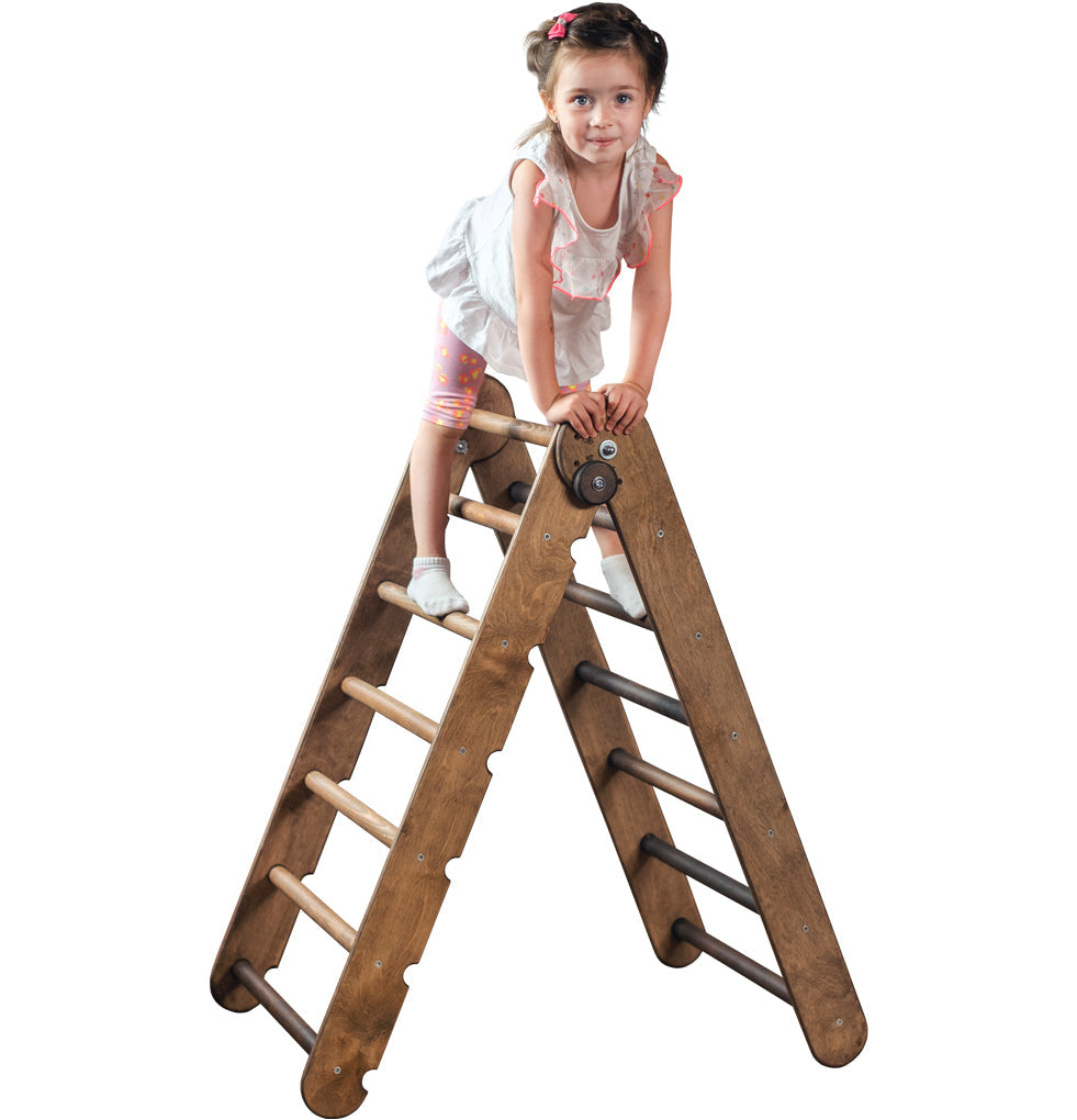 Triangle Ladder - Montessori Climber for Toddlers 1-7 y.o. – Chocolate Single Ladders Goodevas Chocolate  