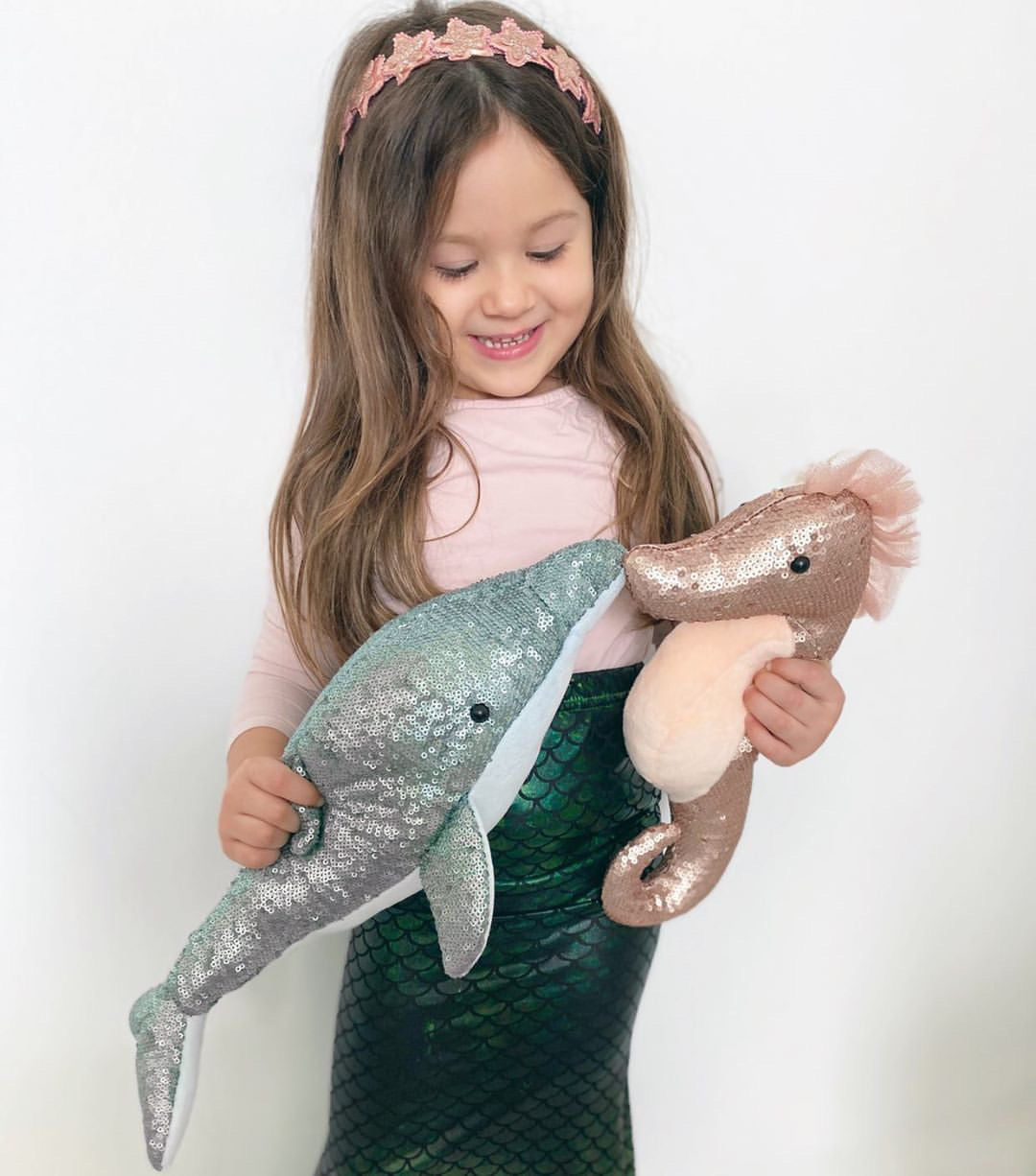 Sequin Dolphin Stuffed Toy Stuffed Toy MON AMI   