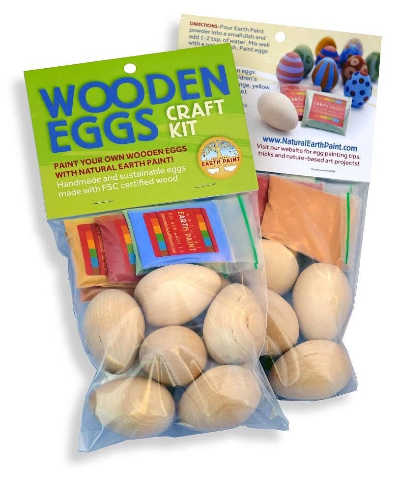 Wooden Eggs Craft Kit Art Supplies Natural Earth Paint   