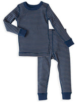 Organic Long Sleeve Pajamas Blue/Gray