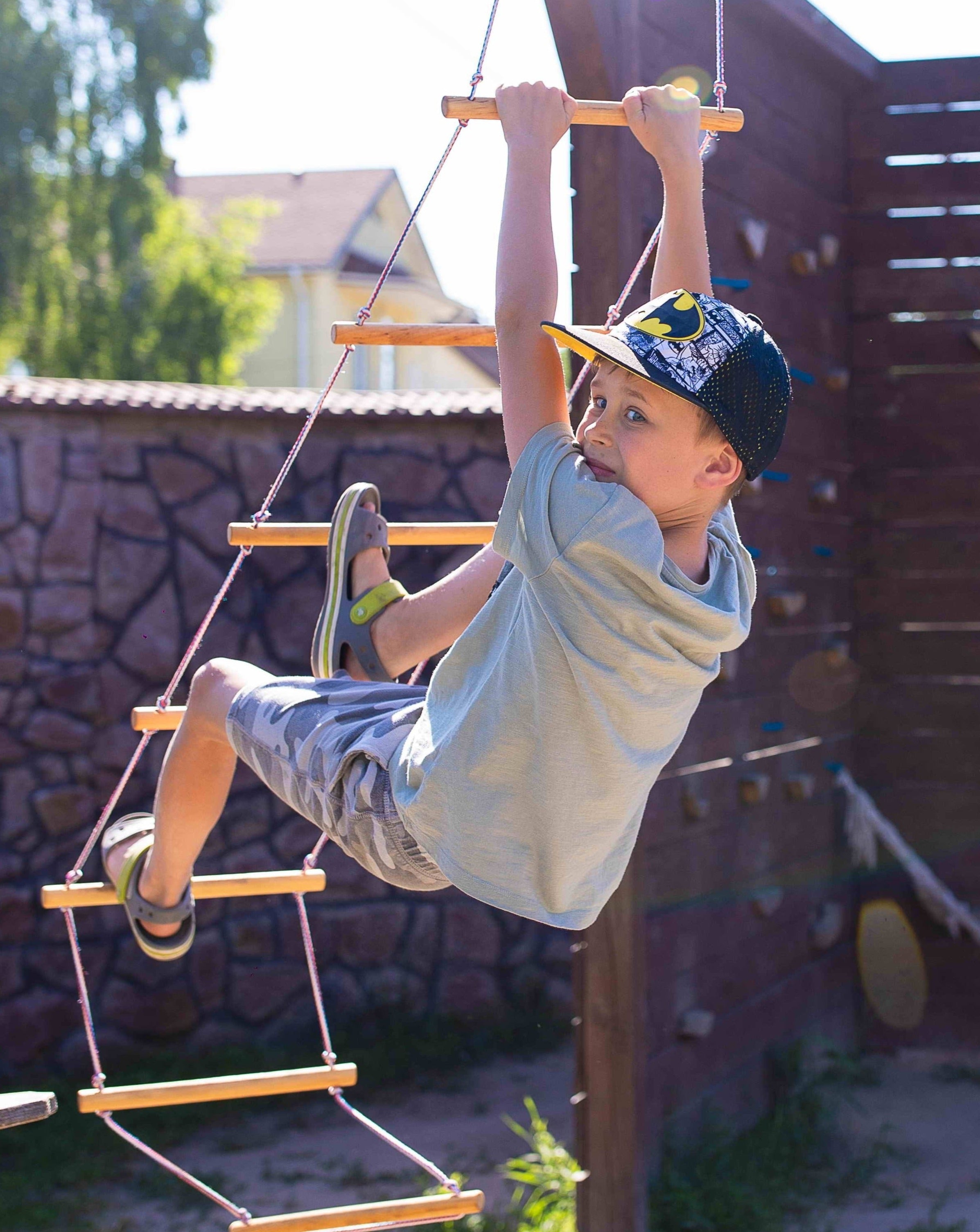 4in1 Swings Set: Rope ladder + Gymnastic rings + Disc swing + Trapeze bar with rings 4in1 Swing Set Goodevas   