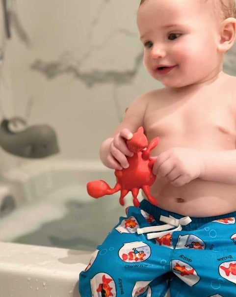 BeginAgain Toys Bathtub Pals - Natural Rubber - Extra Large Drain Holes! - Crab