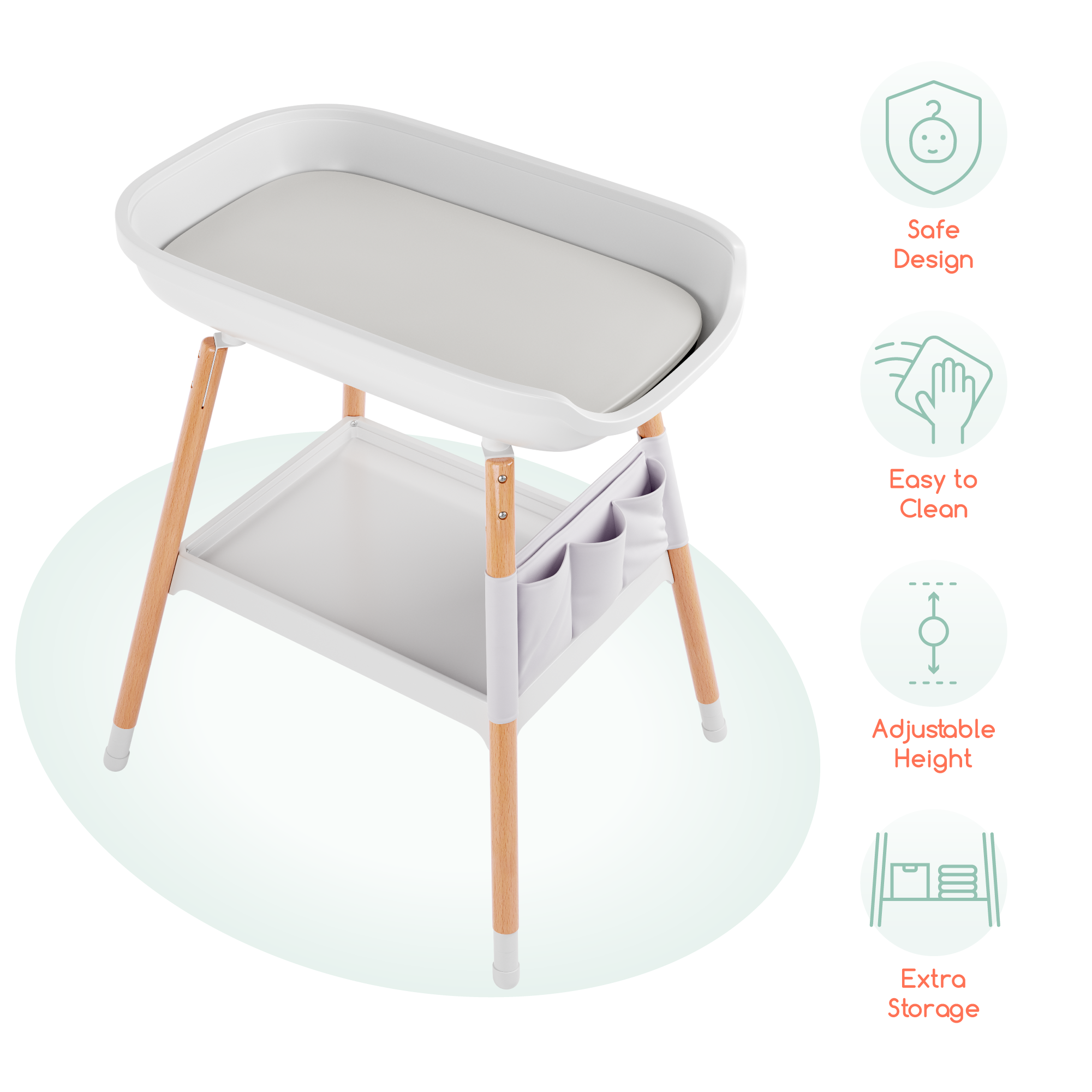 Deluxe Diaper Changing Table (Changing Pad Included)  Children of Design   