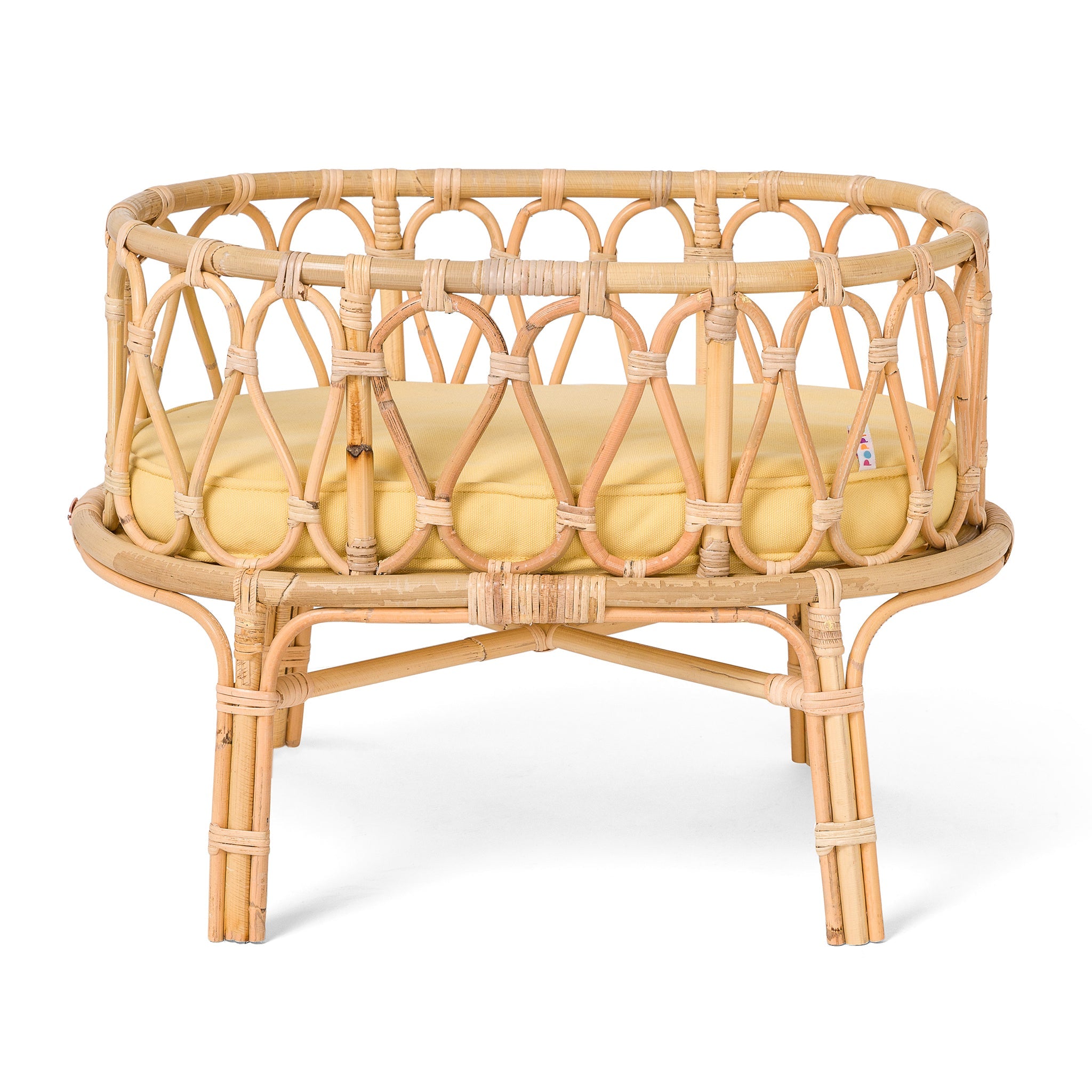 Rattan Doll Crib Classic Collection Toy Poppie Toys Yellow  