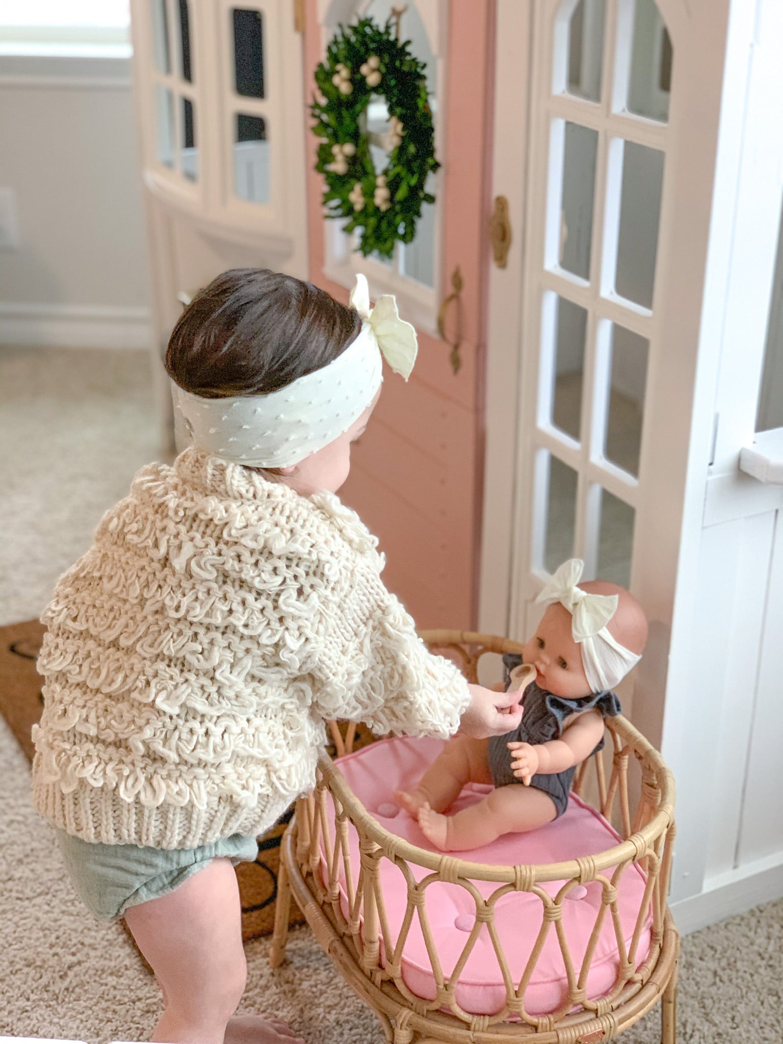 Rattan Doll Crib Classic Collection Toy Poppie Toys   