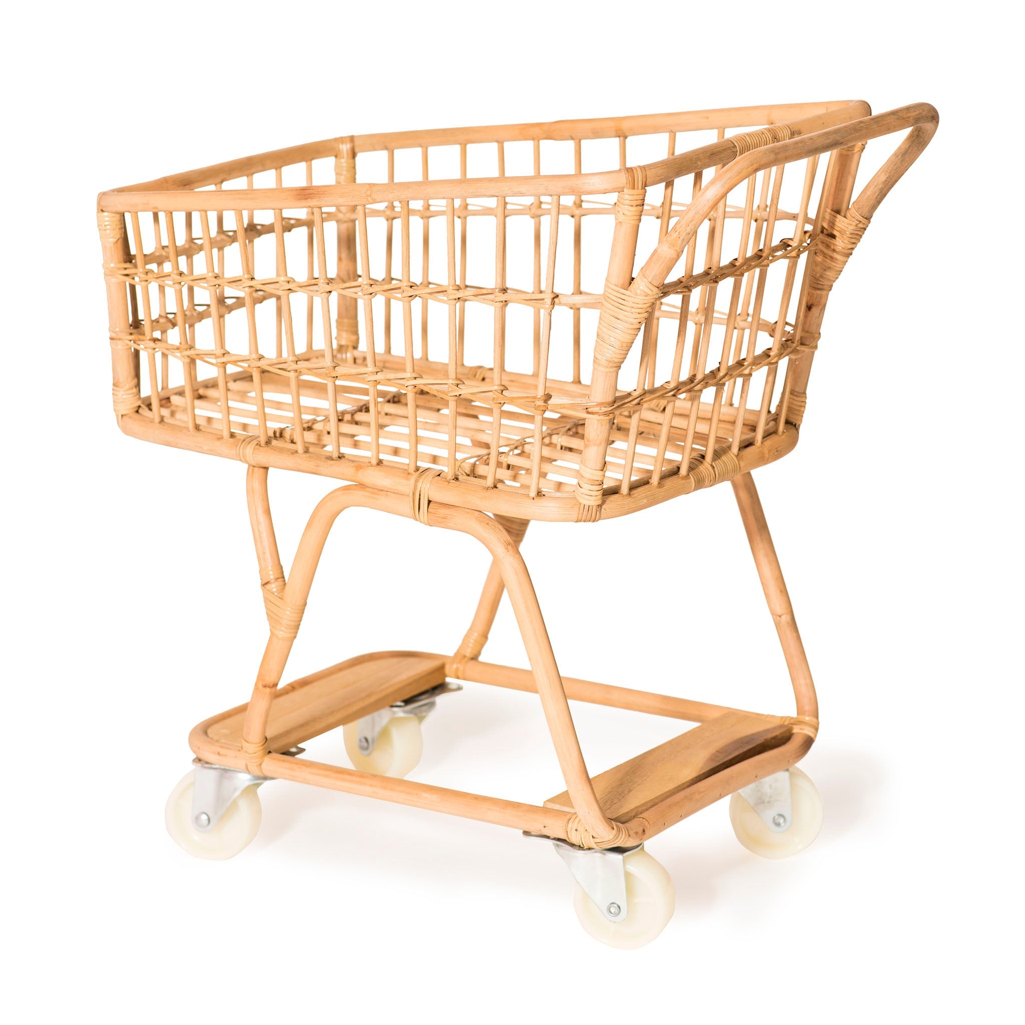 Rattan Toy Shopping Cart  Poppie Toys   