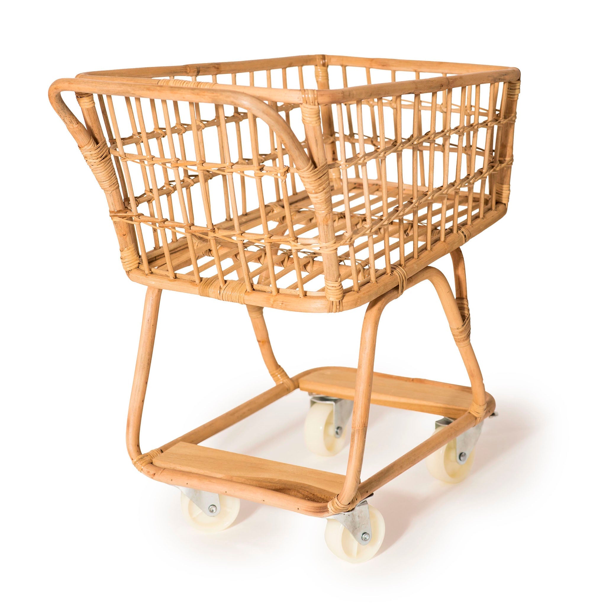 Rattan Toy Shopping Cart  Poppie Toys   