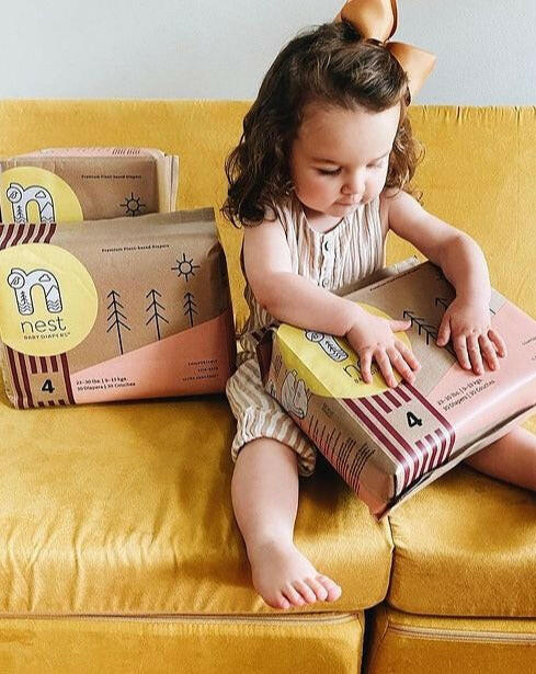 Sustainable Plant Based  Baby Diapers -Size 4 Baby Essentials Nest Diapers   