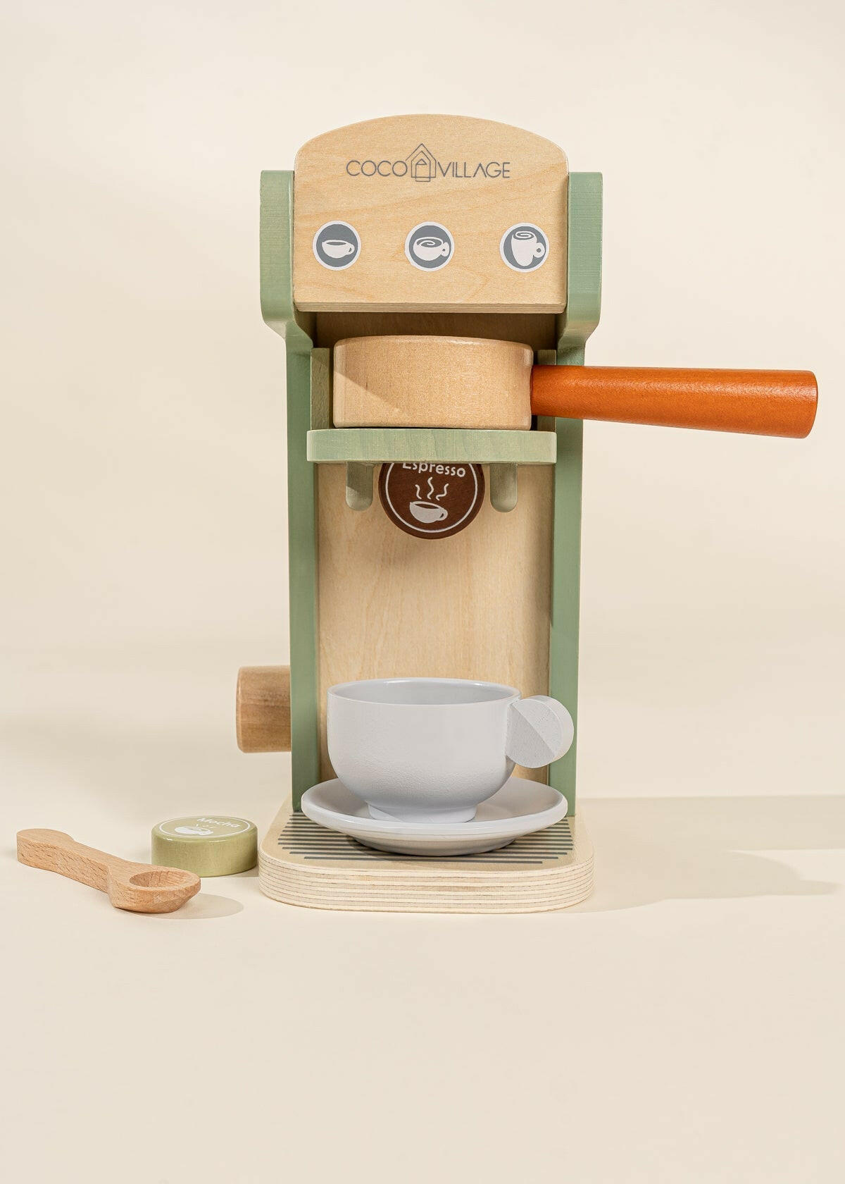 Wooden Coffee Maker Set - Seafoam & Tera Play Kitchen Coco Village   