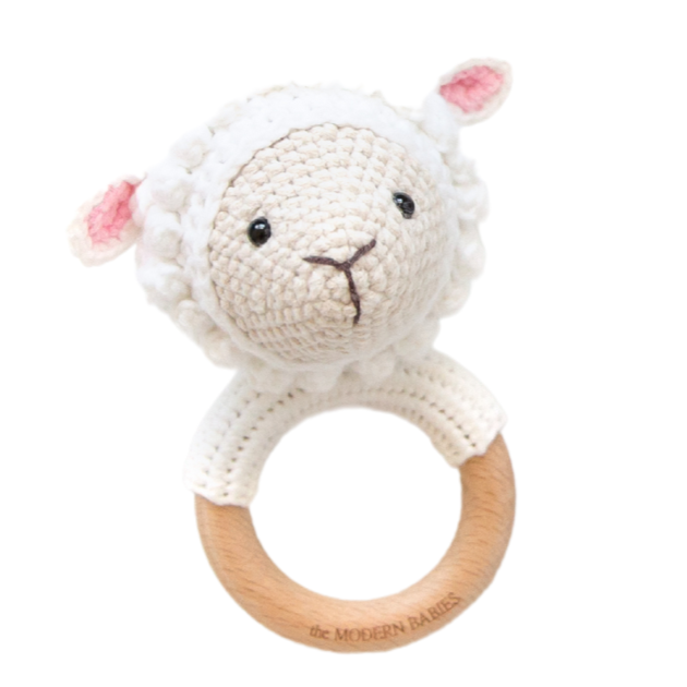 Avery the Lamb Baby & Toddler The Modern Babies Rattle  