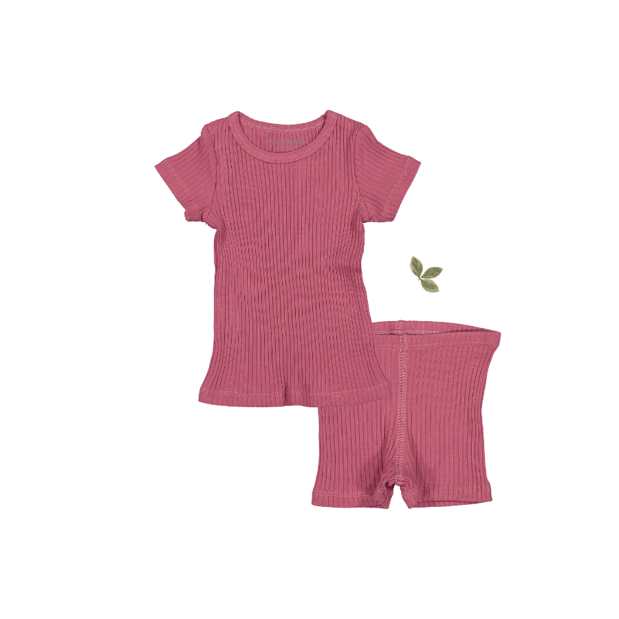 Short Sleeve Tee + Short  Lovely Littles 8y Raspberry 