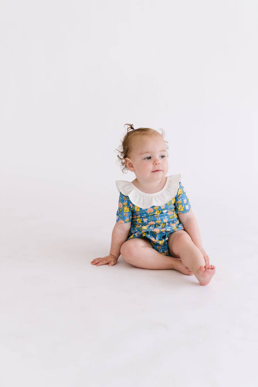 Harlow Romper in Tea Party romper Ollie Jay   