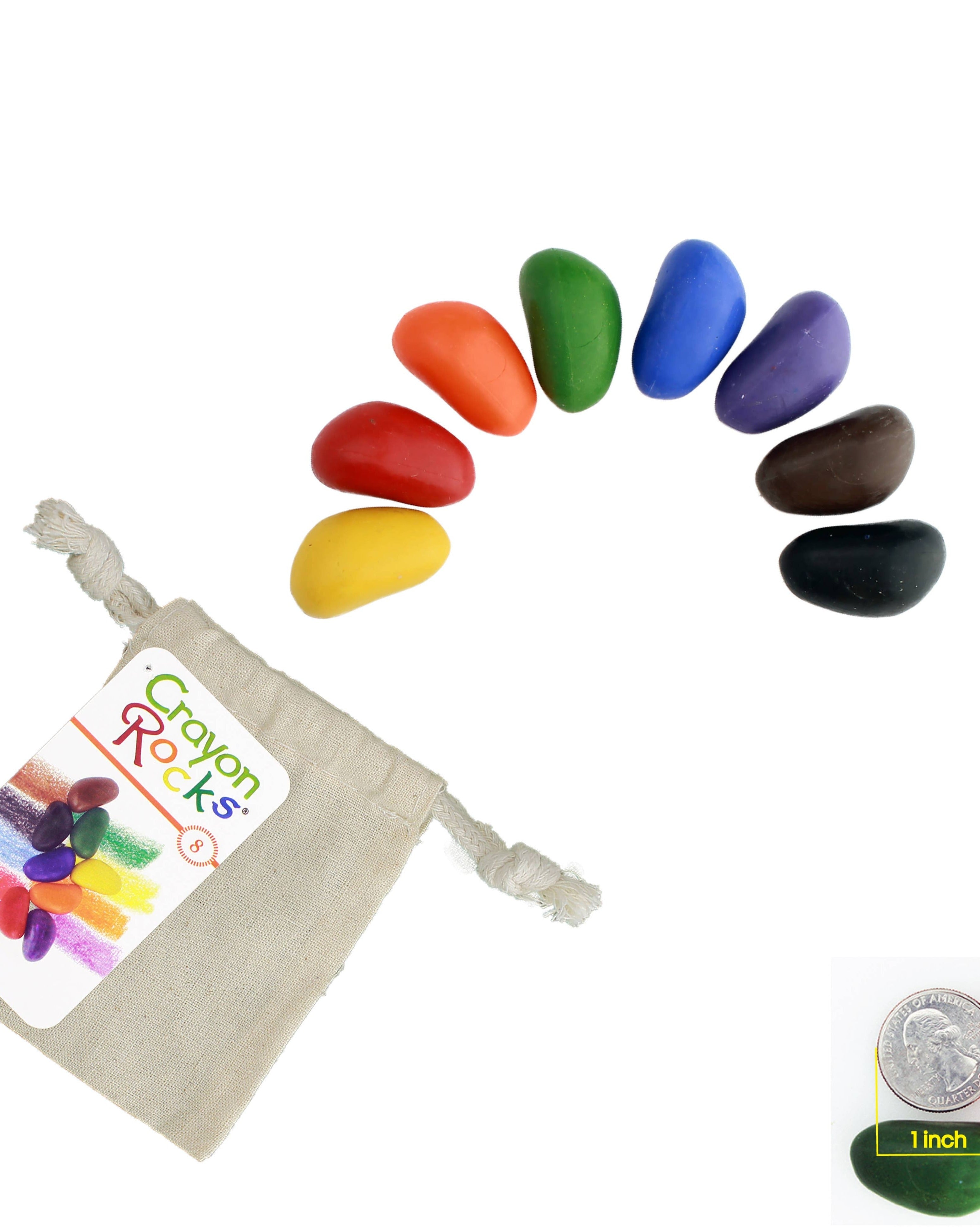 8 Colors in a Muslin Bag Art Supplies Crayon Rocks   