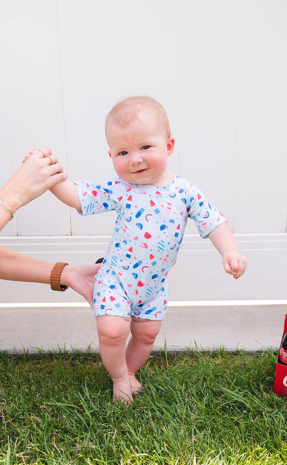 Baby Swim in Sweet Freedom, UPF 50 romper Ollie Jay   