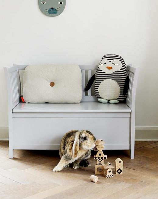 Penguin Pingo Cushion - White / Black Stuffies OYOY   