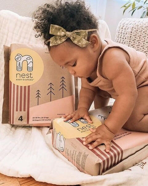 Sustainable Plant Based  Baby Diapers -Size 4 Baby Essentials Nest Diapers   