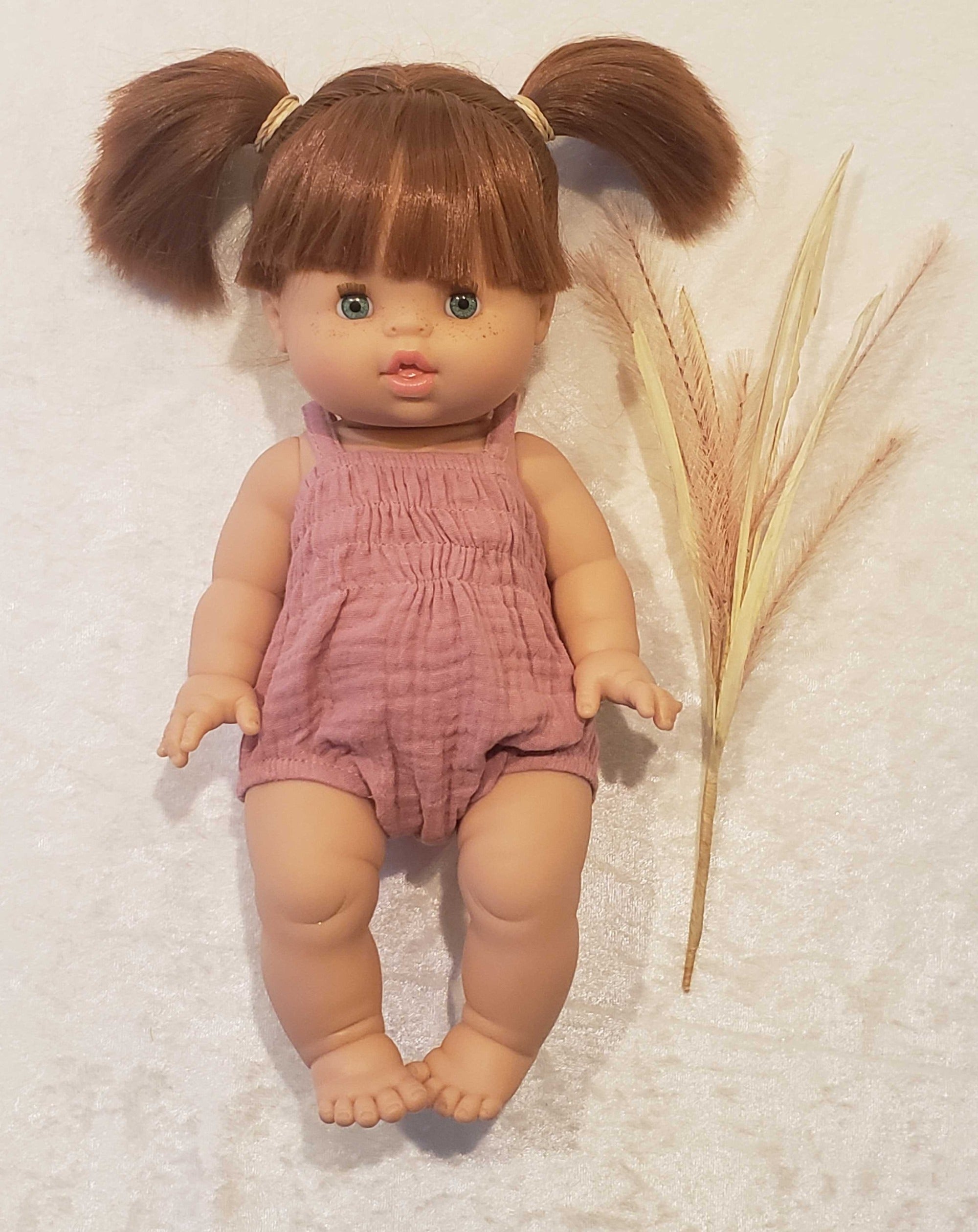 Doll Romper Clothing in Tea Rose Doll Clothing Minikane   