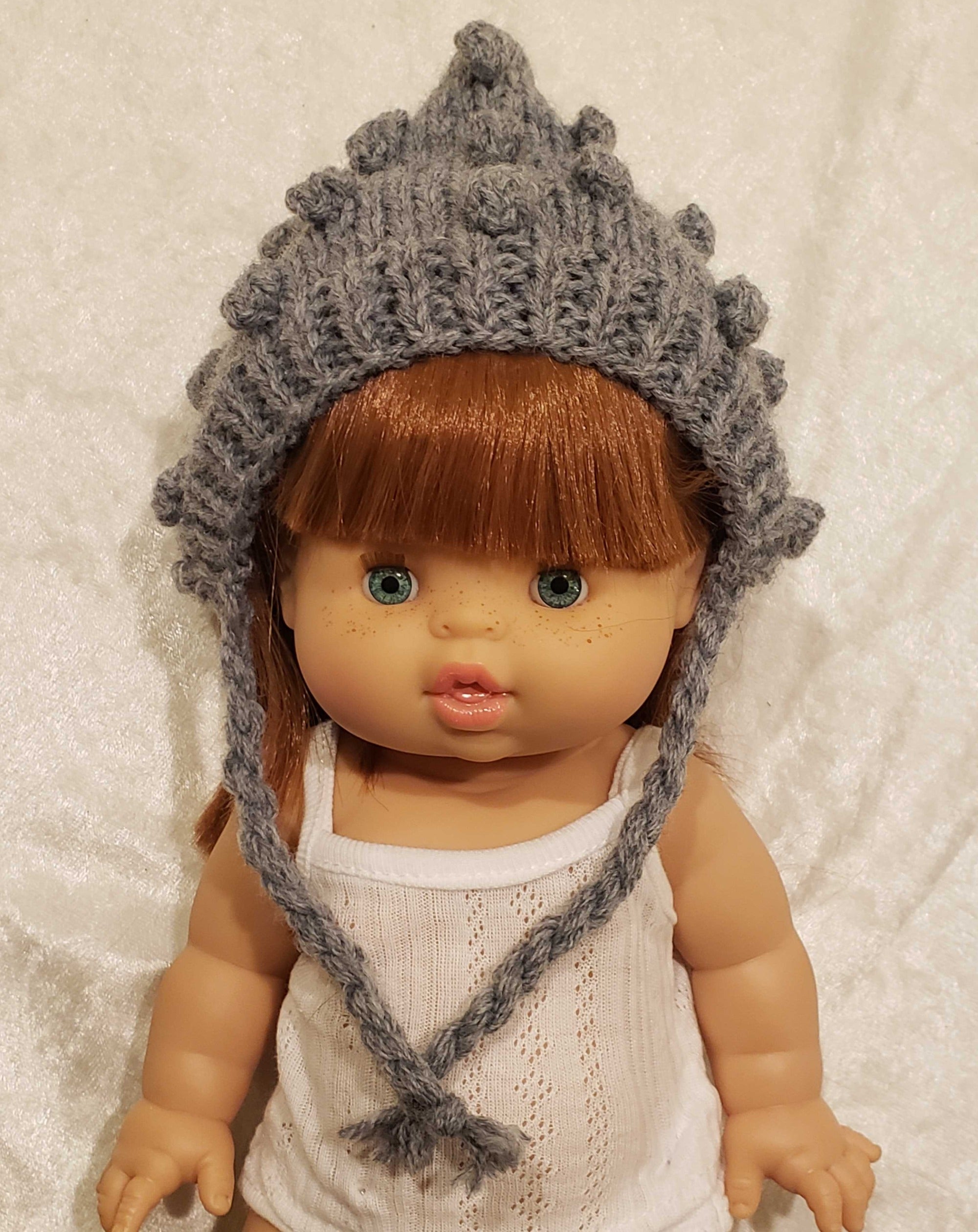 Pixie Bobble Bonnet for Baby Dolls - Gray Doll Clothing Minikane   