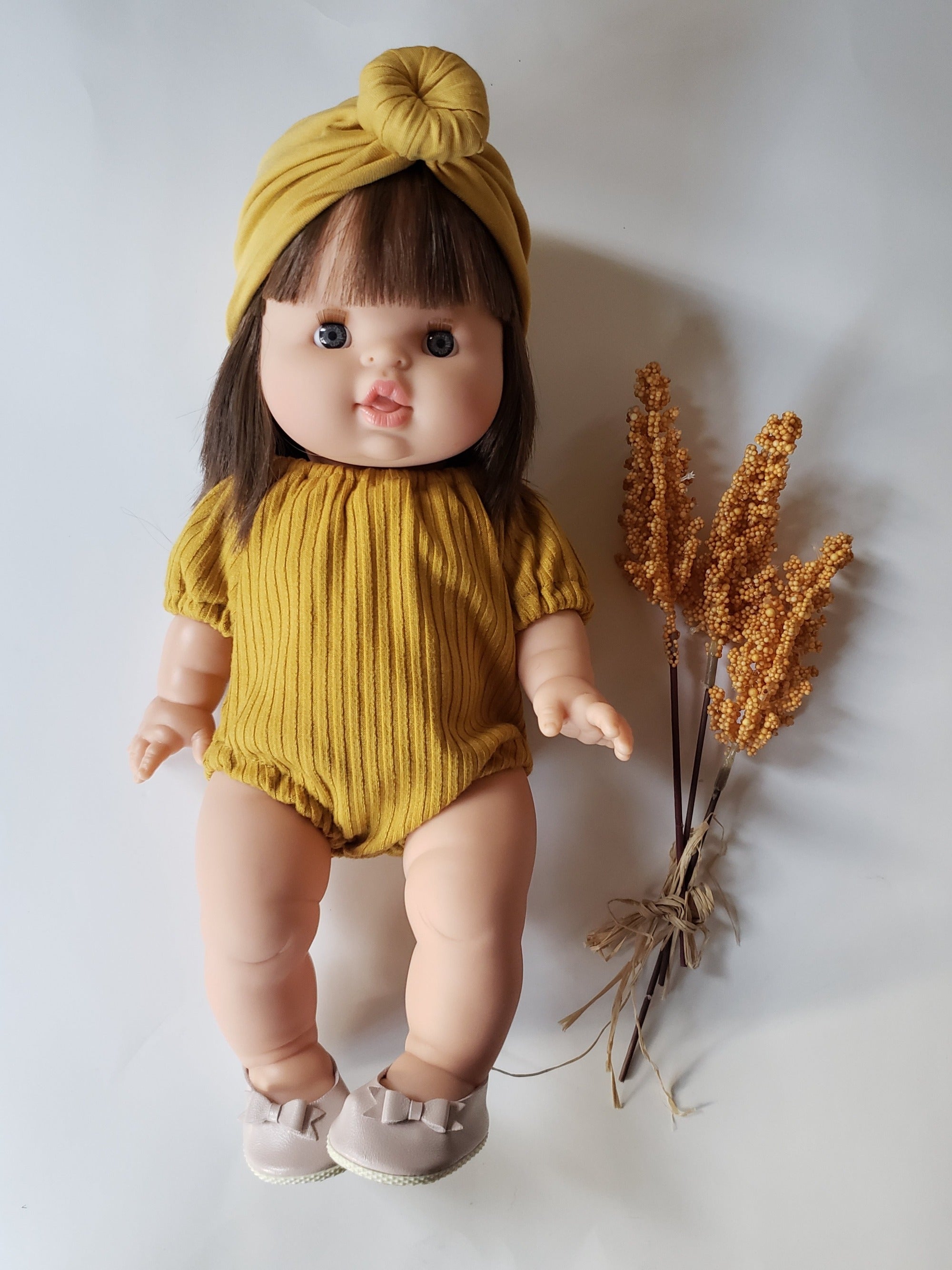 Doll Romper Doll Clothing Little Wonder & Co. Mustard  