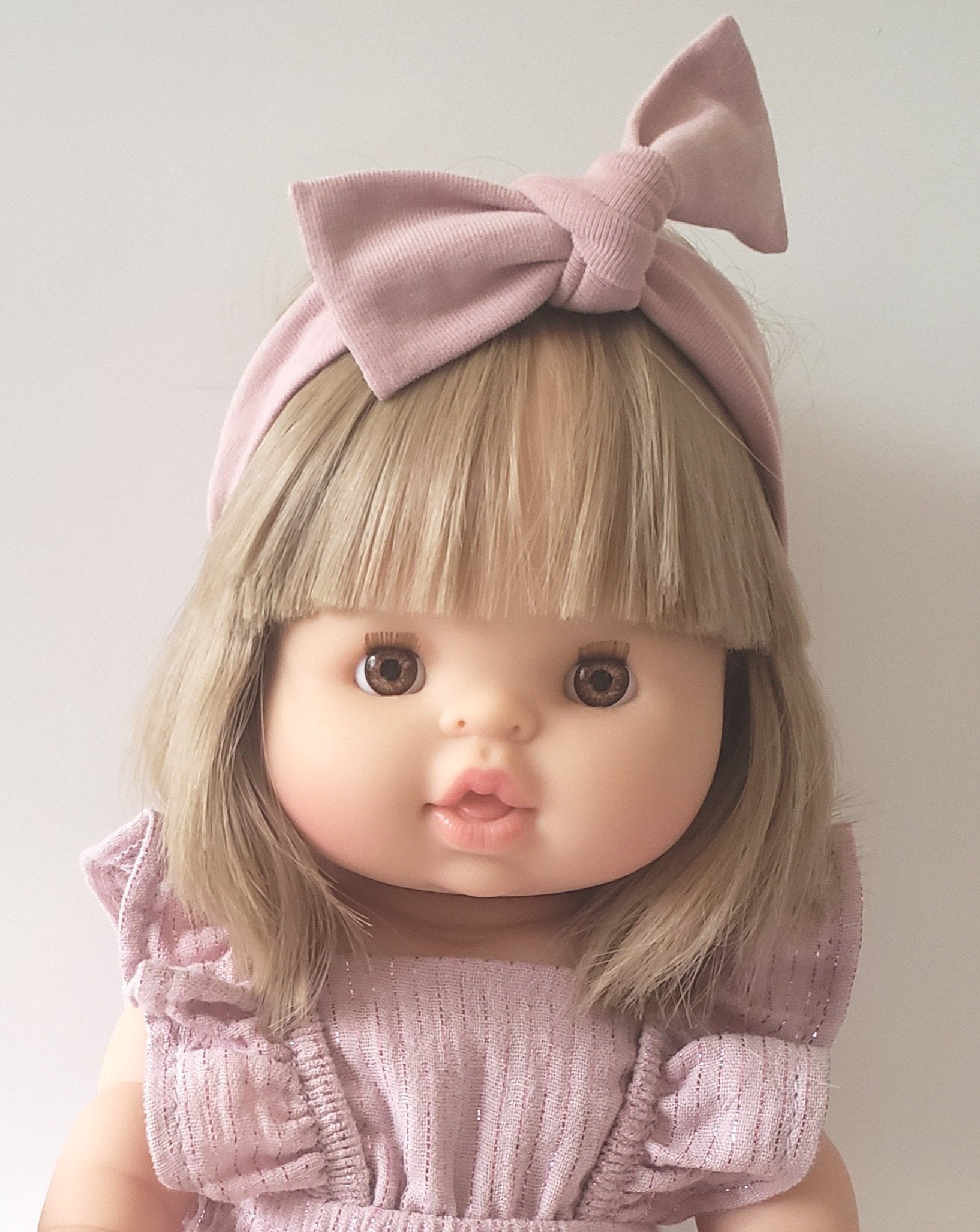 Baby Doll Cotton Headband Doll Clothing Little Wonder & Co. Tea Rose  