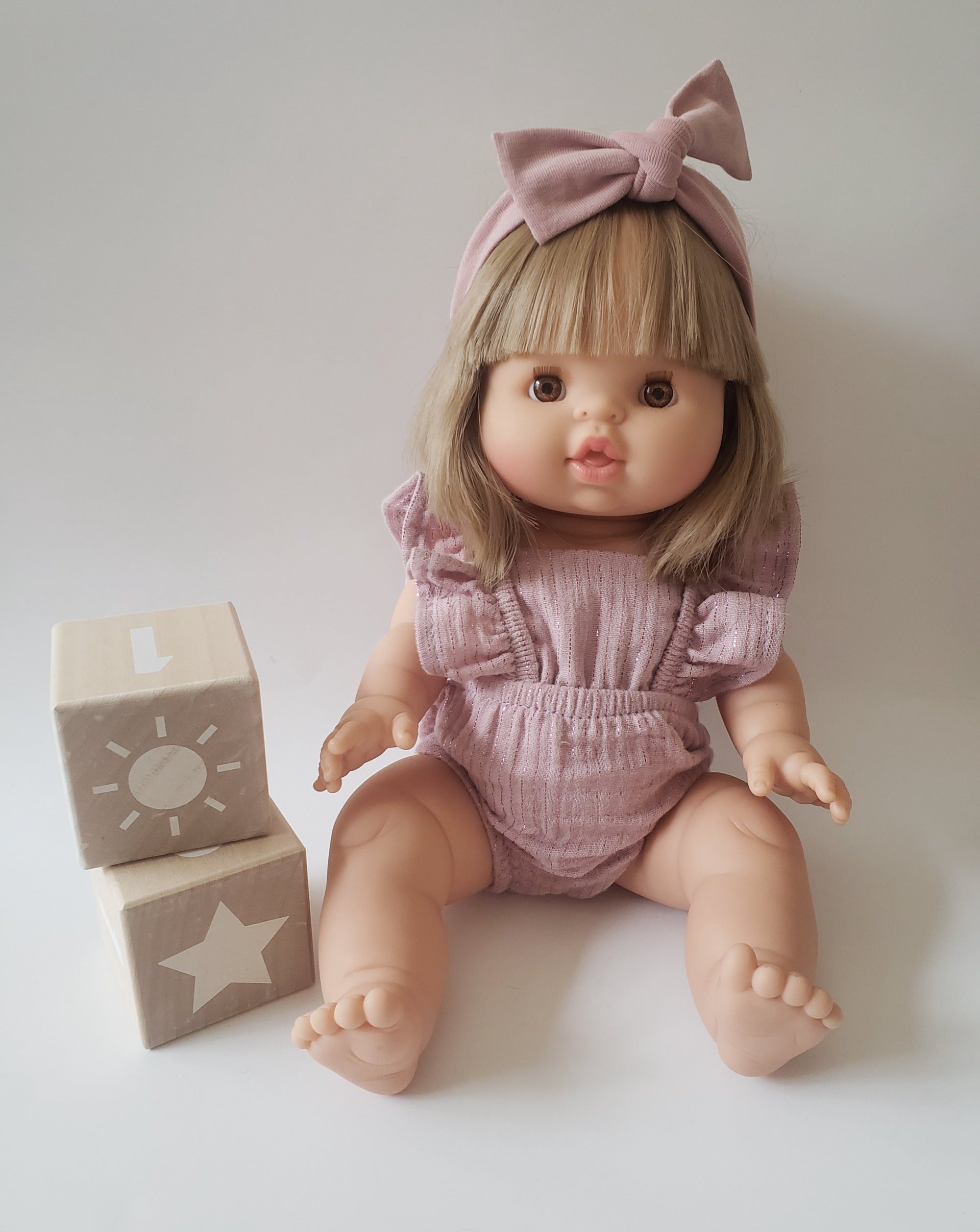 Minikane Doll Romper Lurex Rose Doll Clothing Minikane   